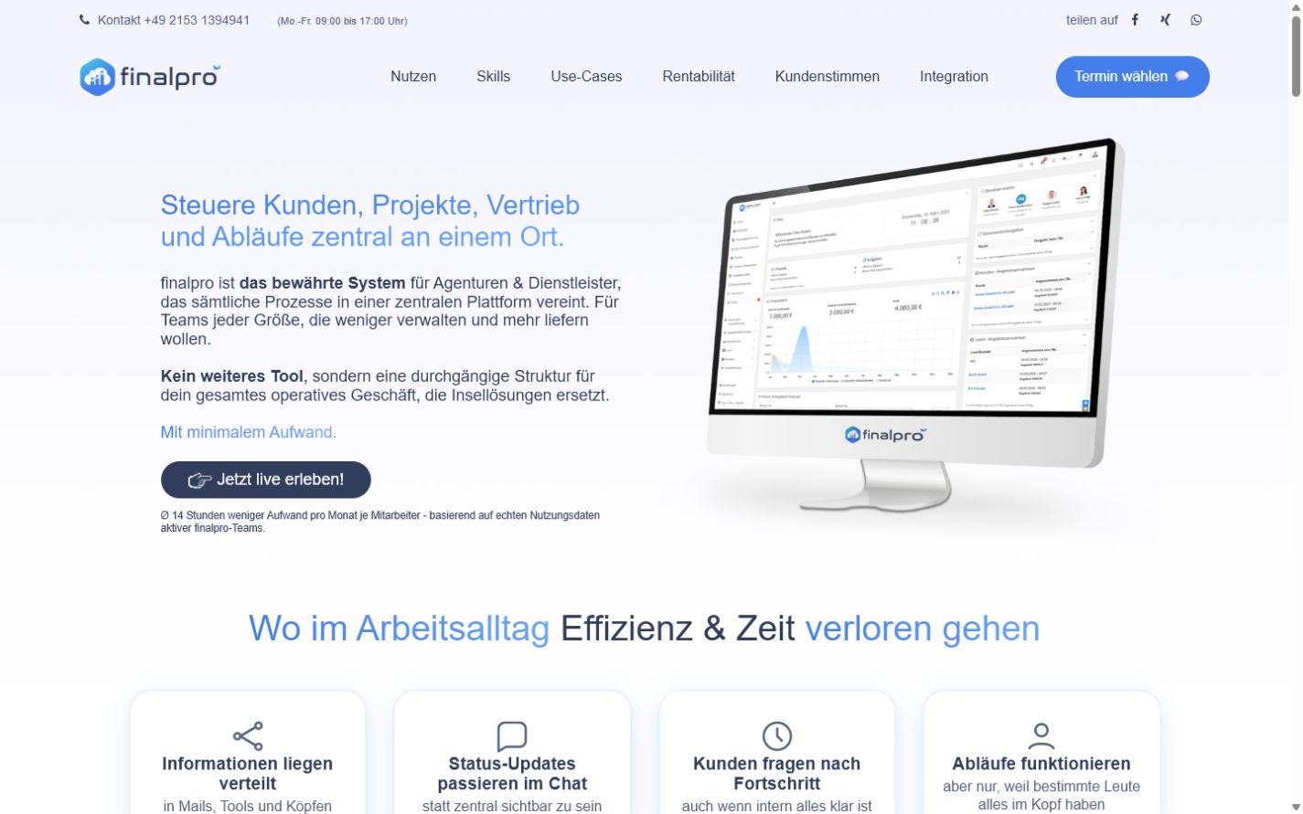 FinalPro agency operations platform desktop interface